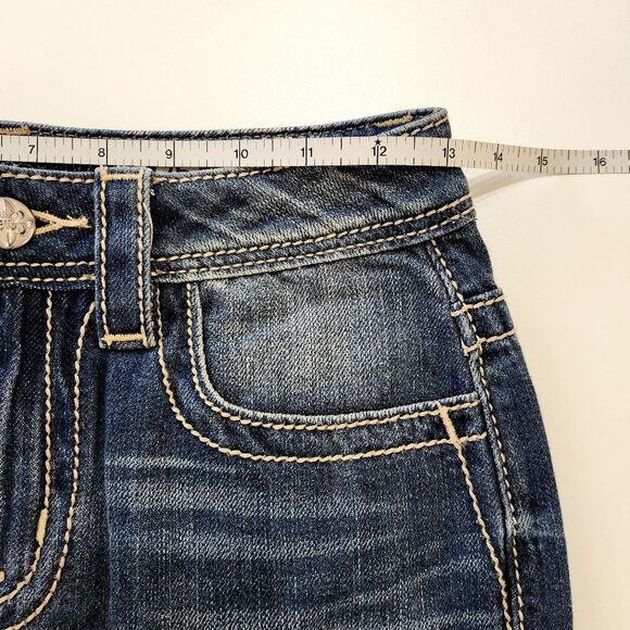 Miss Me Denim Skirt Colorful Embroidered Hem Women's Size 25 Bohemian - Picture 9 of 12